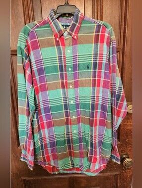 Vintage Ralph Lauren Blake Shirt Button Down Multicolor Plaid-Medium